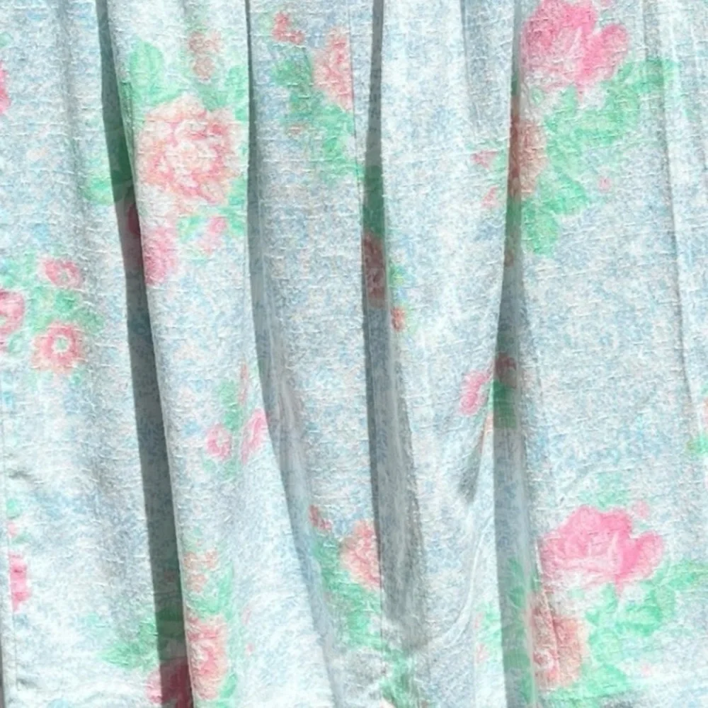 🌻Vintage F.R. Bentley Pleated Pastel Floral Midi Skirt Elastic Waistband Size M - Picture 6 of 8